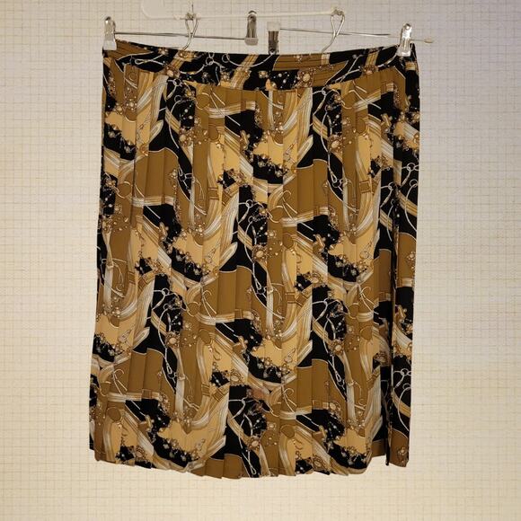 Pleated Abstract Print Midi Skirt Alfred Dunner 18W Vintage 90s Plus Size - Picture 1 of 7